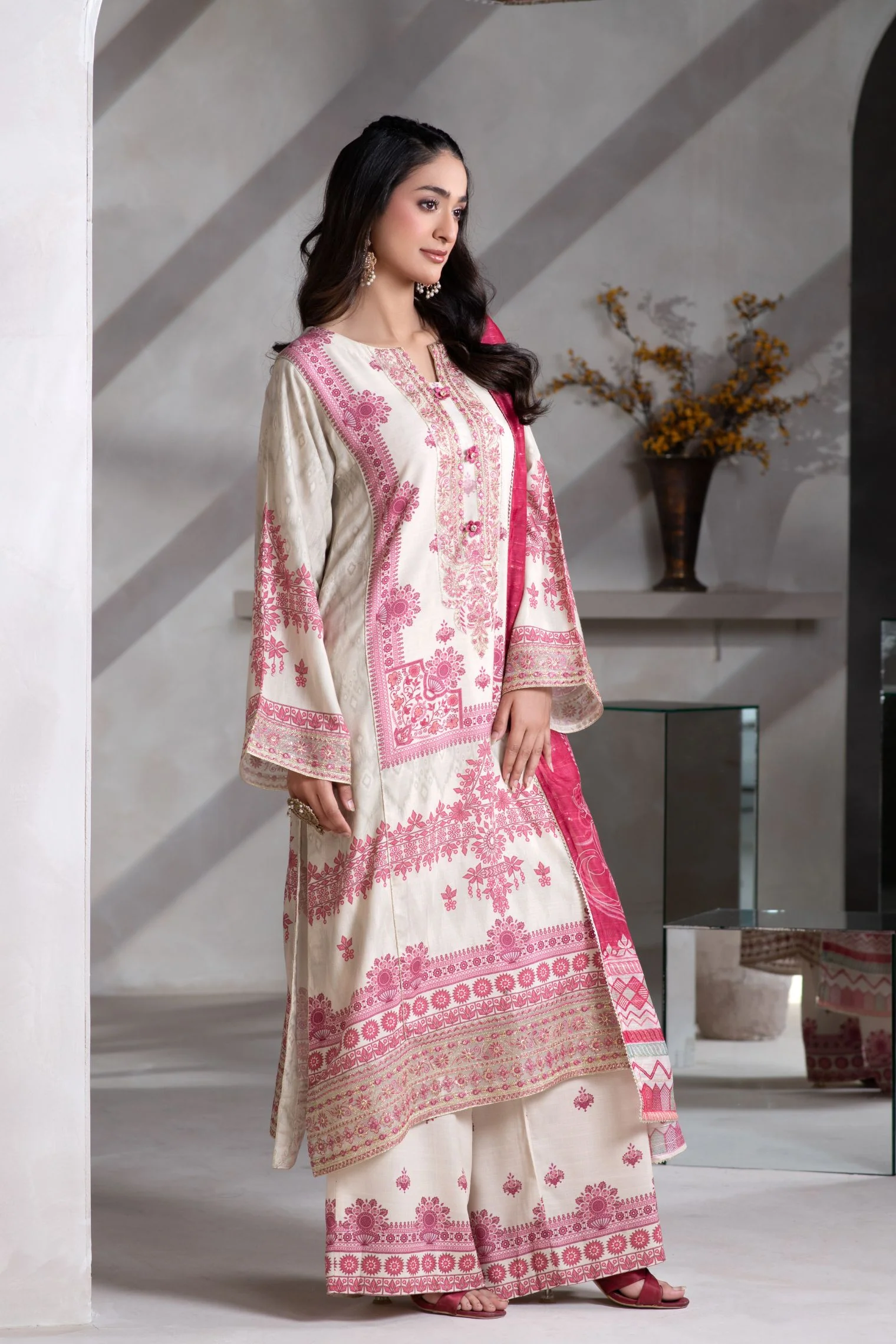 Motif Viscose Printed Suit-043 - Image 5