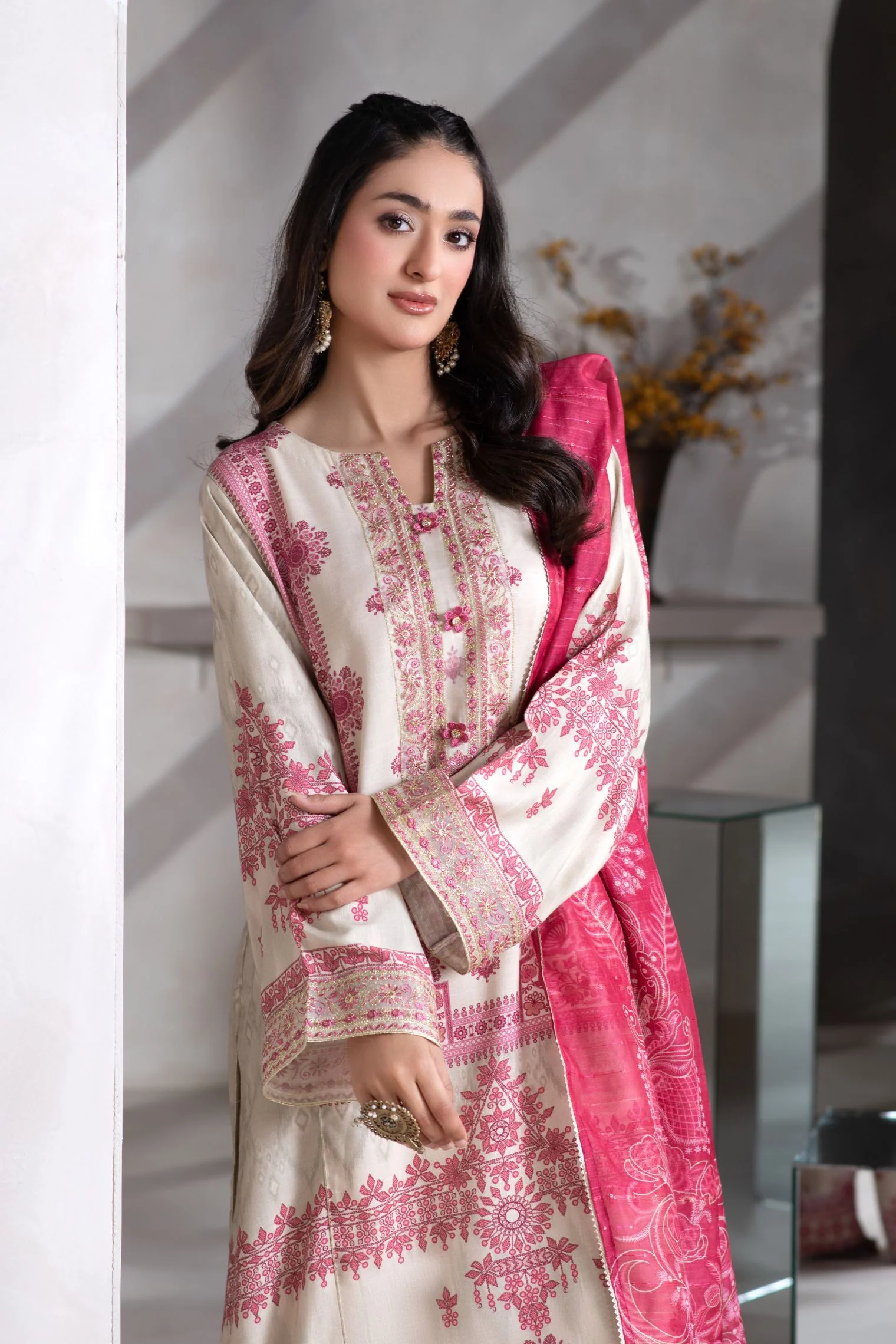 Motif Viscose Printed Suit-043 - Image 6