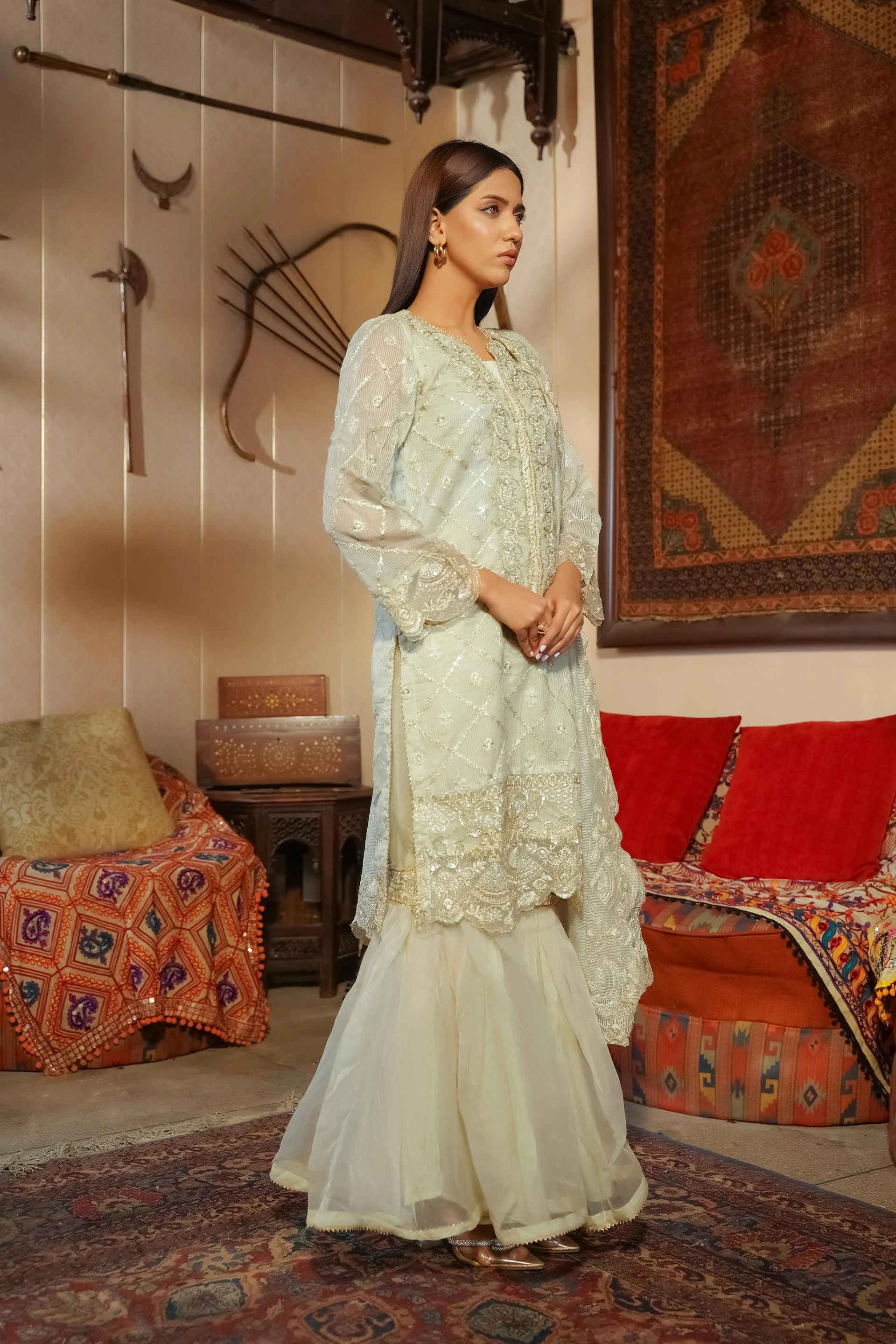 Motif Tilla and sequence Embroidered Suit-3403 - Image 5