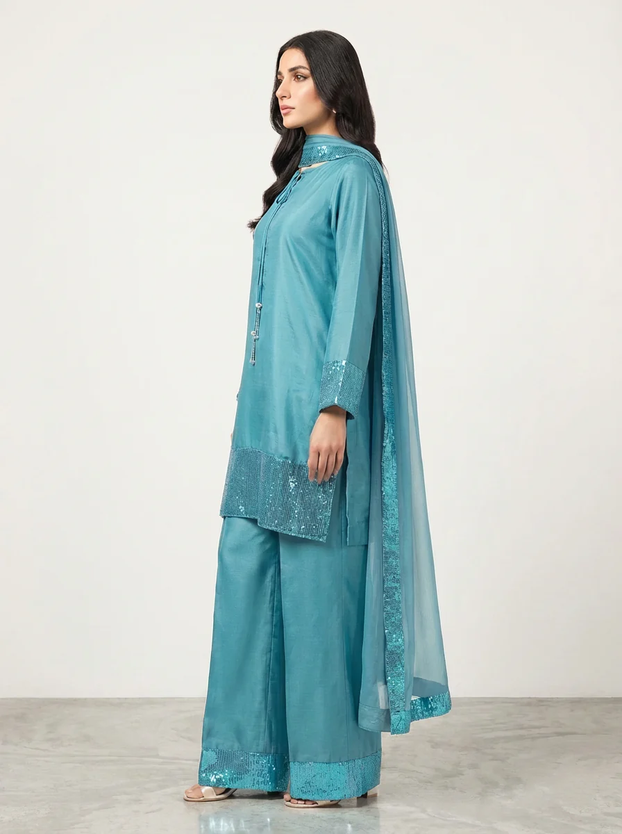 Motif Tusser Silk 3Pc suit-003 - Image 3