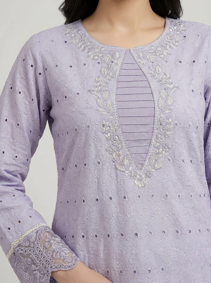 Motif Chikankari 3Pc suit-118 - Image 4