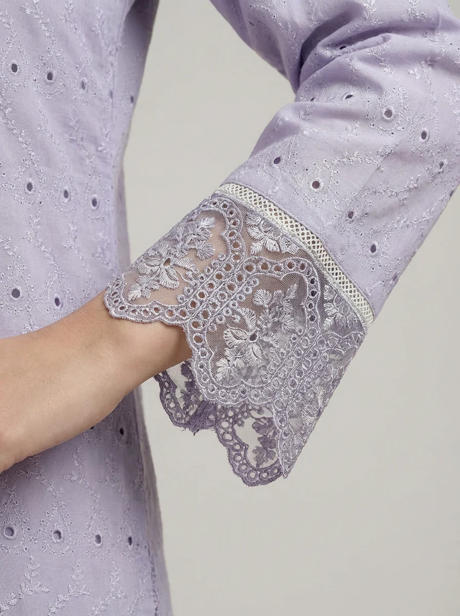 Motif Chikankari 3Pc suit-118 - Image 5