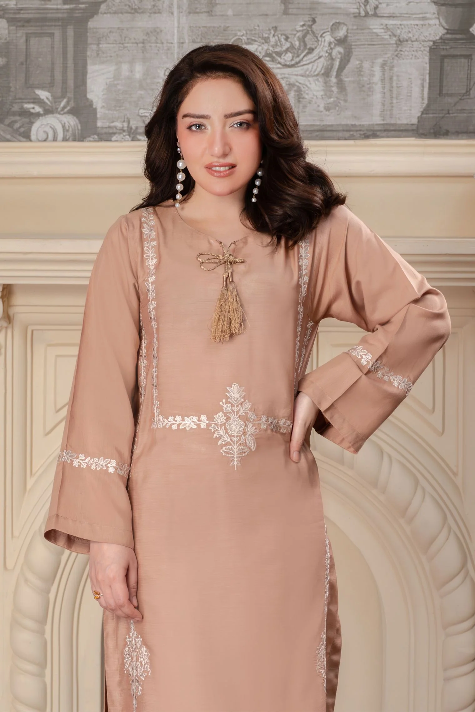 Motif Viscose Embroidered Co-ord Set-011 - Image 6