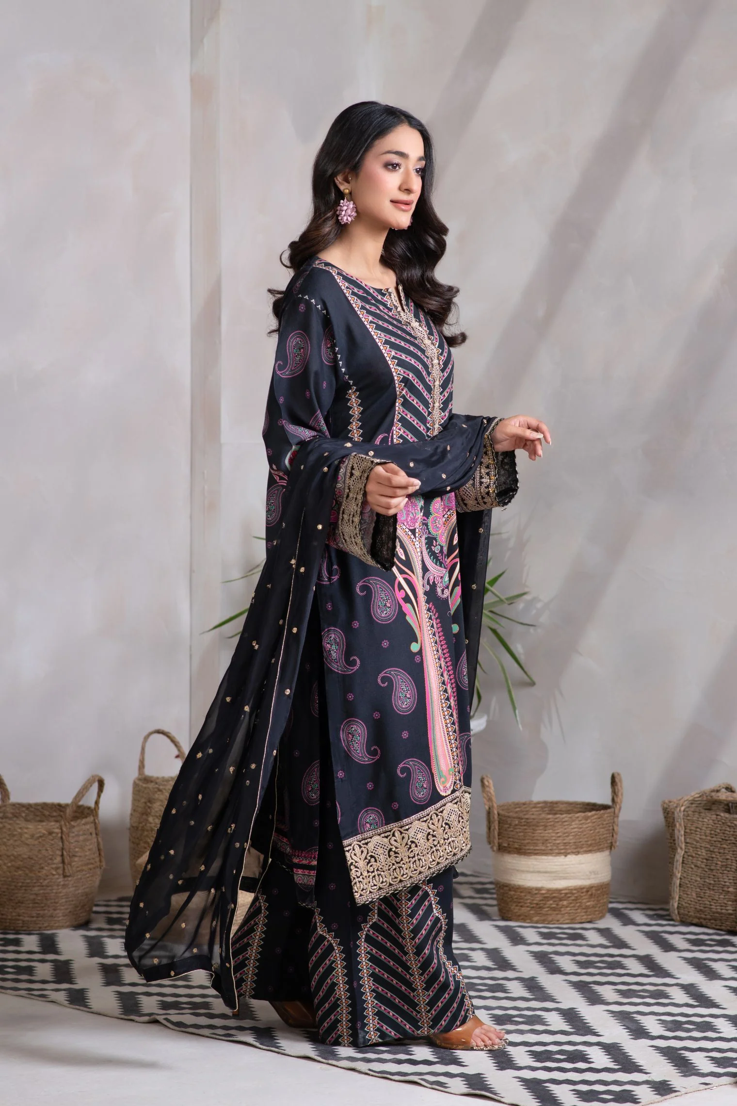 Motif Viscose Printed Suit-045 - Image 2